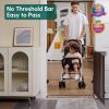 Picture of Babelio 34" Extra Tall Baby/Dog Gate with No Threshold Design Walk Thru Door, 26-43" Auto Close Safety Gate for Babies, Elders and Pets, Fits Doorways, Stairs, and Entryways, Black Wood Pattern