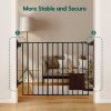 Picture of Babelio 27-45" No Bottom Bar Baby Gate with Easy Installation, 2-in-1 Auto Close Design, Suitable for The House, Stairs, and Doorways, Safety Pet Gates with Large Walk-Thru Door, Black