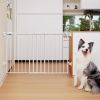 Picture of Babelio 31.5-55" No Bottom Bar Baby Gate Extra Wide, 2-in-1 Auto Close Dog Gate for The House, Stairs and Doorways, with Large Walk Thru Door, White