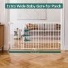 Picture of Babelio 31.5-55" No Bottom Bar Baby Gate Extra Wide, 2-in-1 Auto Close Dog Gate for The House, Stairs and Doorways, with Large Walk Thru Door, White