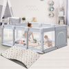Picture of Hiaksedt Baby Playpen 74x50 in PlayPen for Babies and Toddlers, Large Play Yards for Indoor & Outdoor with Zipper Gates, Breathable Mesh with Mat