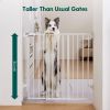 Picture of Babelio 34" Extra Tall Baby/Dog Gate with No Threshold Design Walk Thru Door, 26-43" Auto Close Safety Gate for Babies, Elders and Pets, Fits Doorways, Stairs, and Entryways, White