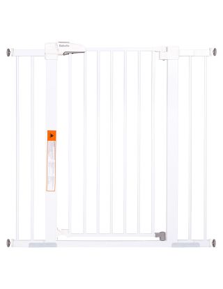 Picture of BABELIO 36" Extra Tall Dog Gate, 26-40" Wide Auto Close Baby Gate, Pressure Mounted Metal Pet, Easy Install No Drilling, No Tools Required, With Wall Protectors and Extension Kits, White