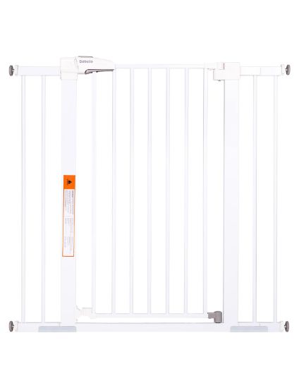 Picture of BABELIO 36" Extra Tall Dog Gate, 26-40" Wide Auto Close Baby Gate, Pressure Mounted Metal Pet, Easy Install No Drilling, No Tools Required, With Wall Protectors and Extension Kits, White