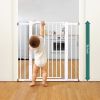 Picture of BABELIO 36" Extra Tall Dog Gate, 26-40" Wide Auto Close Baby Gate, Pressure Mounted Metal Pet, Easy Install No Drilling, No Tools Required, With Wall Protectors and Extension Kits, White
