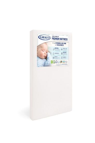 Picture of Graco Premium Crib & Toddler Mattress - GREENGUARD Gold Certified & CertiPUR-US Certified, Fits All Standard Crib & Toddler Beds, Waterproof Sleep Surface, Machine-Washable Outer Cover for Easy Care