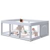 Picture of Hiaksedt Large Baby Playpen 74x50 Inch PlayPen for Babies and Toddlers, Play Yards for Indoor & Outdoor with Zipper Gates, Breathable Mesh