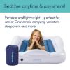 Picture of hiccapop Inflatable Toddler Travel Bed with Safety Bumpers [4-Sided] | Portable Toddler Bed for Kids | Toddler Air Mattress | Kids Air Mattress - Navy Blue
