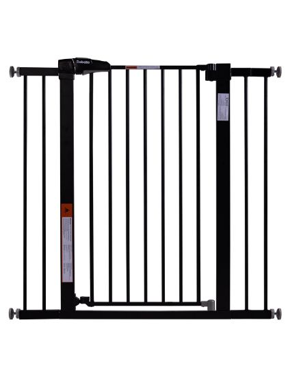 Picture of BABELIO 36" Tall Baby Gate, 26-40" Wide Auto Close Pet Gate, Pressure Mounted Metal Dog Gate, Easy-Install No Drilling, No Tools Required, with Wall Protectors and Extension Kits, Black