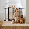 Picture of Babelio Metal Baby Gate, 29-48" Auto Close Easy Install Pet Gate, Extra Wide Walk Thru Child Safety Gate, Pressure Mounted Dog Gate for Doorways and Stairs, with Y Spindle Rods, Black