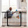 Picture of Babelio Metal Baby Gate, 29-48" Auto Close Easy Install Pet Gate, Extra Wide Walk Thru Child Safety Gate, Pressure Mounted Dog Gate for Doorways and Stairs, with Y Spindle Rods, Black