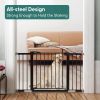 Picture of Babelio Metal Baby Gate, 29-48" Auto Close Easy Install Pet Gate, Extra Wide Walk Thru Child Safety Gate, Pressure Mounted Dog Gate for Doorways and Stairs, with Y Spindle Rods, Black