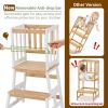Picture of COSYLAND Kids Kitchen Step Stool, Toddler Standing Tower with CPC & FSC Certification, Removable Anti-Drop Railing Safety Rail Enjoys Unique Patented Design A Anti-tip Stable Structure Natural & White