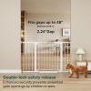 Picture of Cumbor 29.7-48" Baby Gate for Stairs, Mom's Choice Awards Winner-Dog Gate for Doorways, Auto Close Safety Pet Gate for Dogs Indoor, Easy Install Pressure Mounted Child Gate with Walk Thru Door, Black