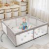 Picture of Baby Playpen Play Pens for Babies and Toddlers Baby Fence Baby Play Yards for Indoor & Outdoor with Breathable Mesh Anti-Fall Playpen Grey