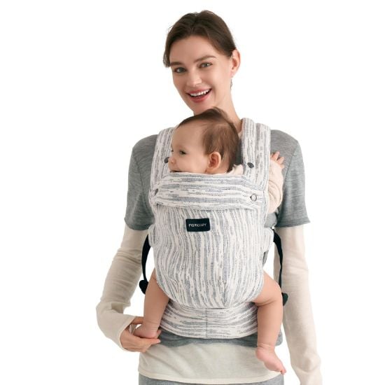 Picture of Momcozy Herihuge Baby Carrier - Crafted with Charming Jacquard Weaving, Durable, Stylish and Elegant, All-Day Comfort for Moms, Time Heritage Beige