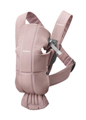 Picture of BabyBjörn Baby Carrier Mini, Dusty Pink, Woven | Newborn Carrier (7-25 lbs), Ergonomic, Easy-to-Use