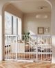 Picture of Cumbor 29.7-57" Extra Wide Baby Gate for Stairs, Mom's Choice Awards Winner-Dog Gate for Doorways, Pressure Mounted Walk Through Safety Child Gate for Kids Toddler, Tall Pet Puppy Fence Gate, Silver