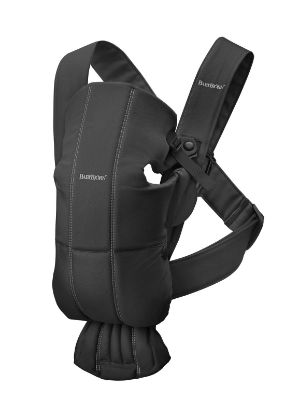 Picture of BabyBjörn Baby Carrier Mini, Black, Woven | Newborn Carrier (7-25 lbs), Ergonomic, Easy-to-Use