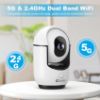 Picture of 2K Indoor Camera, 5/2.4 GHz WiFi Pan/Tilt Security Camera with AI Motion Detection, One-Click, Wired Baby/Pet Camera with 2-Way Audio, 24/7, Siren Alarm, TF/Cloud Storage - 4 Pack