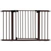 Picture of BABELIO Baby Gate with Black Wood Pattern, 29-48 Inch Auto Close Dog Gate for The House, Stairs and Doorways, Pressure Mounted Pet Gate with Door and Y Spindle Rods