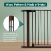 Picture of BABELIO Baby Gate with Black Wood Pattern, 29-48 Inch Auto Close Dog Gate for The House, Stairs and Doorways, Pressure Mounted Pet Gate with Door and Y Spindle Rods