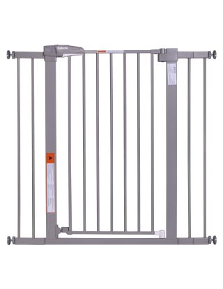 Picture of BABELIO 36-Inch Tall Baby Gate, 26-40" Wide Auto-Close Pet Gate, Easy Install and No-Drilling, Pressure Mounted with Wall Protectors and Extension Kits, Gray