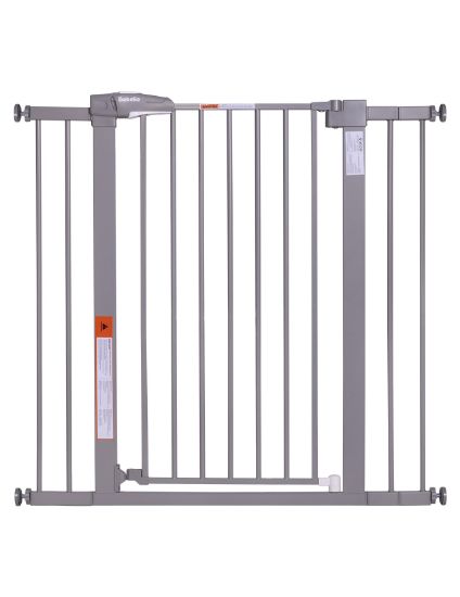 Picture of BABELIO 36-Inch Tall Baby Gate, 26-40" Wide Auto-Close Pet Gate, Easy Install and No-Drilling, Pressure Mounted with Wall Protectors and Extension Kits, Gray
