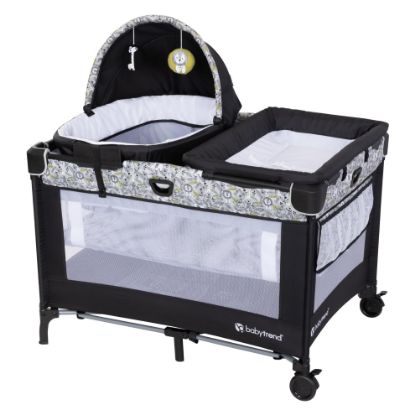 Picture of Baby Trend Nursery Den Playard with Snooze Pod and Flip Over Changer, Hidden Jungle Trio
