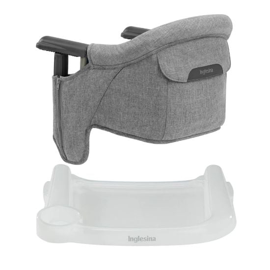 Picture of Inglesina Fast Table Chair - Stone Gray Melange + Fast Dining Tray - Portable High Chair for Baby Toddlers Infant, 6-36 Months - Fits Tables 0.8'' to 3.5'' - Collapsible Design - Carry Bag Included