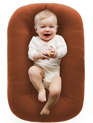 Picture of Snuggle Me Organic Bare | Baby Lounger & Infant Floor Seat | Newborn Essentials | Organic Cotton, Fiberfill | Gingerbread