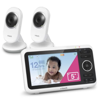 Picture of VTech [Upgraded] VM350-2 Baby Monitor, 5" Screen,2 Cameras,1000ft Range, Night Vision, 2-Way Audio, Lullabies, Secure Transmission No WiFi