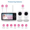 Picture of VTech [Upgraded] VM350-2 Baby Monitor, 5" Screen,2 Cameras,1000ft Range, Night Vision, 2-Way Audio, Lullabies, Secure Transmission No WiFi