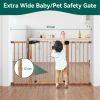 Picture of BABELIO 29-55" Extra Wide Baby Gate with Wood Pattern, Metal Auto Close Dog Gate, Pressure Mounted Pet Gate for Doorways, with Y Threaded Spindle Rods, No Tools Required