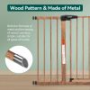 Picture of BABELIO 29-55" Extra Wide Baby Gate with Wood Pattern, Metal Auto Close Dog Gate, Pressure Mounted Pet Gate for Doorways, with Y Threaded Spindle Rods, No Tools Required