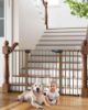 Picture of Cumbor 29.7-54.2" Wide Baby Gate for Stairs, Mom's Choice Awards Winner-Self Closing Dog Gate Indoor for Doorways, No Drilling Pressure Mounted Pet Gates for Kids, Easy Walk Through Safety Gate, Brown