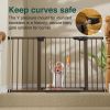 Picture of Cumbor 29.7-54.2" Wide Baby Gate for Stairs, Mom's Choice Awards Winner-Self Closing Dog Gate Indoor for Doorways, No Drilling Pressure Mounted Pet Gates for Kids, Easy Walk Through Safety Gate, Brown