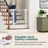 Picture of Cumbor 36" Extra Tall Baby Gate for Dogs and Kids with Wide 2-Way Door, 29.7-40.6" Width, and Auto Close Personal Safety for Babies and Pets, Fits Doorways, Stairs, and Entryways