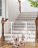 Picture of Cumbor 29.7-54.2" Wide Baby Gate for Stairs, Mom's Choice Awards Winner-Self Closing Dog Gate Indoor for Doorways, No Drilling Pressure Mounted Pet Gates for Kids, Easy Walk Through Safety Gate, White