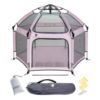 Picture of POP 'N GO PLAYPEN - Indoor & Outdoor Baby Playpen for Babies and Toddlers - Baby Beach Tent, Foldable, Portable W/Canopy, Travel Bag, & Mosquito Net - Pop Up Pack and Play Tent (Soft Pink)