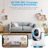 Picture of 2K Indoor Camera, 2.4GHz WiFi Pan/Tilt Security Cameras for Home Security with AI Motion Detection, Wired Baby/Pet Camera with Phone App, One-Click Call, 24/7, Siren Alarm, SD/Cloud Storage - 4 Pack