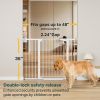 Picture of Cumbor 36" Extra Tall Baby Gate for Stairs, 29.7-48" Wide Dog Gates for Doorways, Auto Close Safety Gate for Babies and Pets, Easy Install, Pressure Mounted, Fits Doorways, Stairs, Entryways, White