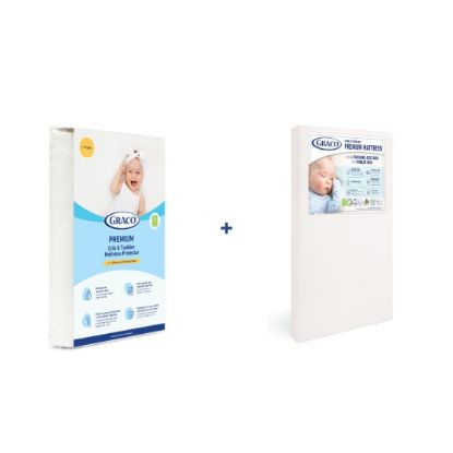 Picture of Graco Premium Crib Mattress & Protector Value Bundle (1-Pack) - Includes GREENGUARD Gold Certified Crib & Toddler Mattress, GREENGUARD Gold Certified Waterproof Mattress Protector