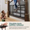 Picture of Cumbor 29.7-57" Extra Wide Baby Gate for Stairs, Mom's Choice Awards Winner-Dog Gate for Doorways, Pressure Mounted Walk Through Safety Child Gate for Kids Toddler, Tall Pet Puppy Fence Gate, Black