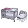 Picture of Baby Trend Nursery Den Playard with with Rocking Cradle, Snooze Pod, Flip Over Changer, Daisy Pink