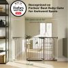 Picture of Cumbor 29.7-57" Extra Wide Baby Gate for Stairs, Mom's Choice Awards Winner-Dog Gate for Doorways, Pressure Mounted Walk Through Safety Child Gate for Kids Toddler, Tall Pet Puppy Fence Gate, Brown