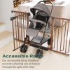 Picture of Cumbor 29.7-57" Extra Wide Baby Gate for Stairs, Mom's Choice Awards Winner-Dog Gate for Doorways, Pressure Mounted Walk Through Safety Child Gate for Kids Toddler, Tall Pet Puppy Fence Gate, Brown