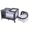 Picture of Baby Trend Nursery Den Playard with with Rocking Cradle, Snooze Pod, Flip Over Changer, Pebble Stone Grey