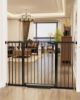 Picture of Cumbor 36" Extra Tall Baby Gate for Stairs, 29.7-54.2" Extra Wide Dog Gate for Doorways Hallways, Pressure Mounted Child Gate for Wide Opening, Auto Close Personal Safety for Babies and Pets, Black