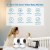 Picture of HelloBaby Upgrade 5’’ Baby Monitor with 26-Hour Battery, 2 Cameras Pan-Tilt-Zoom, 1000ft Range Video Audio Baby Monitor No WiFi, VOX, Night Vision, 2-Way Talk, 8 Lullabies and Temperature